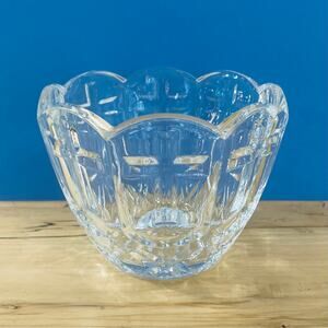 Bowl Votive Vtg Fifth Ave Crystal Devotion Cross Candle Holder Religious Pray